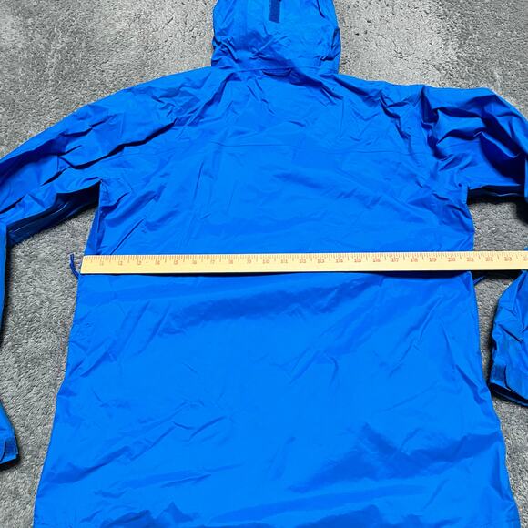 Columbia Jacket Men Medium Blue Omni Tech Waterproof Hooded Lightweight Packable - Picture 5 of 9